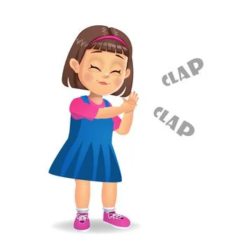 Cute kids clapping together vector Stock Illustration