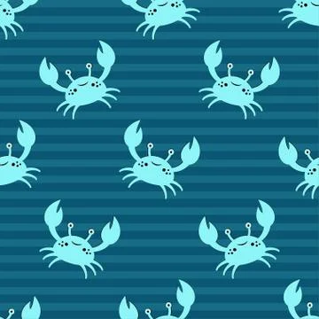 Cute kids crabs pattern Stock Illustration