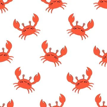 Cute kids crabs pattern Stock Illustration