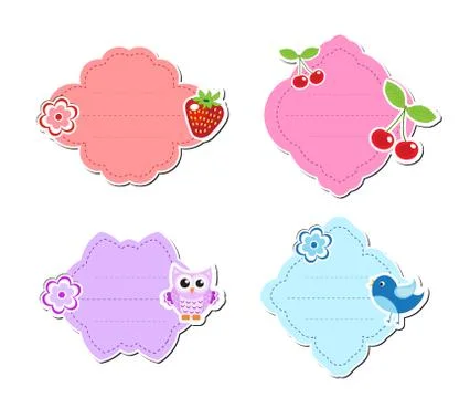 Cute kids frame for text, isolated on white background. Children s template Stock Illustration