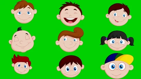 Cute kids on green screen featuring baby toddler pigtail cap laugh sad Stock Footage 334704080