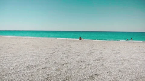 Cute Kids Having Fun on Beach and Playing with Sand Stock Footage 60382839