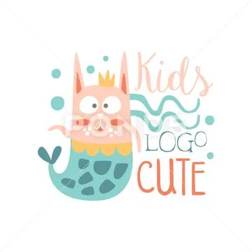 Cute kids logo, baby shop label, fashion print for kids wear, baby shower Stock Illustration