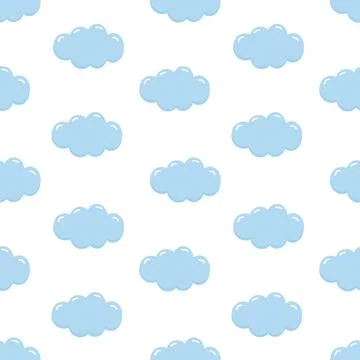 Cute kids seamless pattern with childish simple clouds. Vector illustration for Stockillustratie
