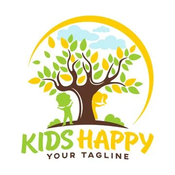 Cute kindergarten logo. Vector illustration. Stock Illustration