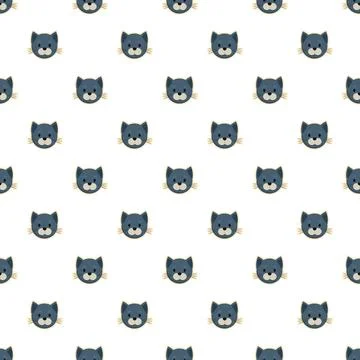 Cute kitten faces seamless repeating pattern design Stock Illustration
