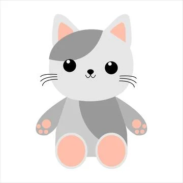 Cute kitten hand drawing isolated vector illustration Illustrazione stock