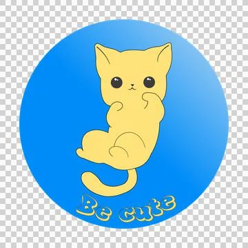 A cute kitten inside a circle Illustrazione stock