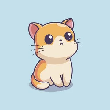 Cute kitten looking up Stock Illustration