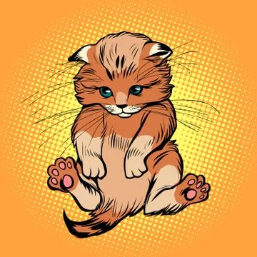 Cute kitten, pet cat Stock Illustration