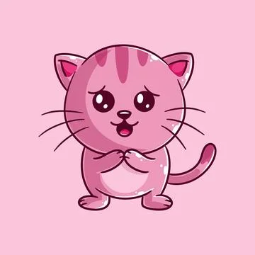 Cute kitten showing sad expression Stock Illustration
