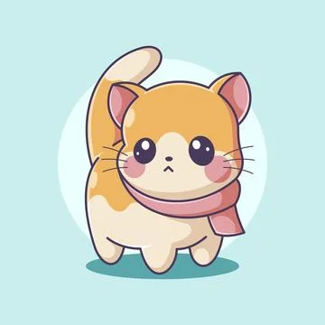 Cute kitten wearing a neck warmer Stock Illustration