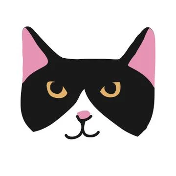 Cute kitty cat face nursery animal pet Stock Illustration