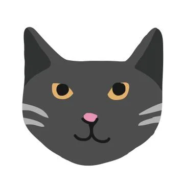 Cute kitty cat face nursery animal pet Stock Illustration