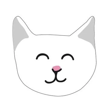 Cute kitty cat face nursery animal pet Stock Illustration