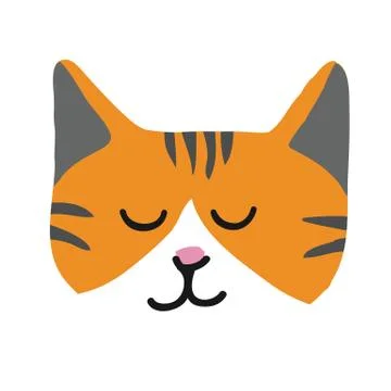 Cute kitty cat face nursery animal pet Stock Illustration