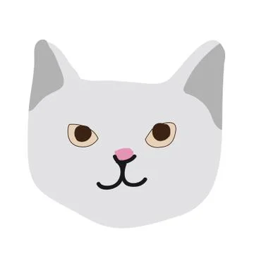 Cute kitty cat face nursery animal pet Stock Illustration