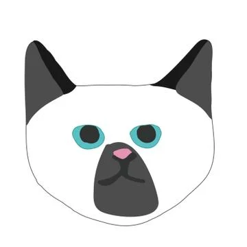 Cute kitty cat face nursery animal pet Stock Illustration