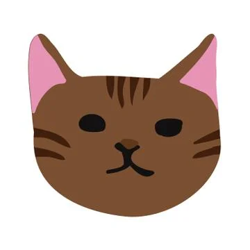 Cute kitty cat face nursery animal pet Stock Illustration