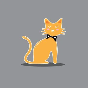 Cute kitty cat vector illustration Stock Illustration