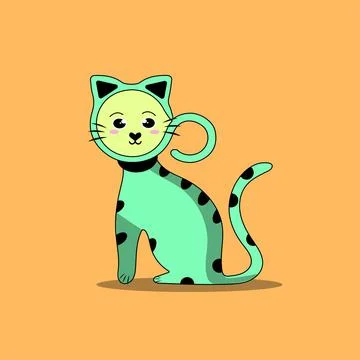 Cute kitty cat vector illustration Stock Illustration