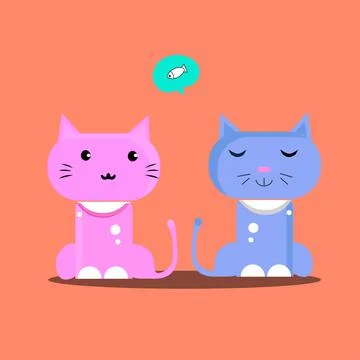Cute kitty cat vector illustration Stock Illustration