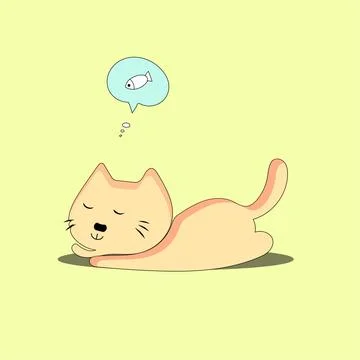 Cute kitty cat vector illustration Stock Illustration