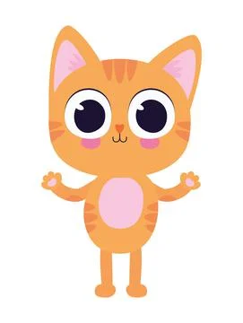 Cute kitty over a white background Stock Illustration