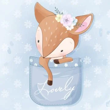 Cute kitty sitting inside the pocket illustration Stock Illustration
