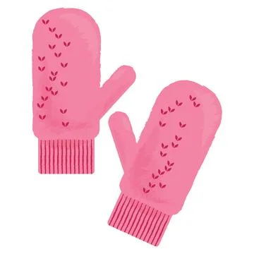Cute Knitted Gloves Stock Illustration