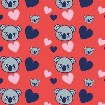 Cute koala adorable characters pattern Stock Illustration