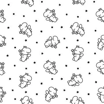 Cute koala bear. Seamless pattern. Coloring Page. Stockillustratie