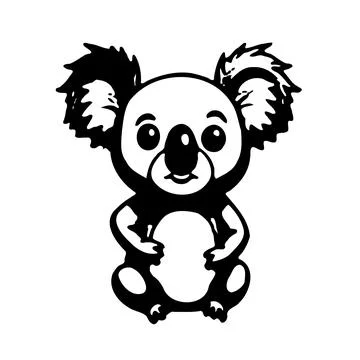 Cute Koala Bear Vector Illustration Outline Stock Illustration