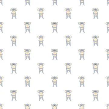 Cute koala cartoon seamless pattern background design Stock Illustration