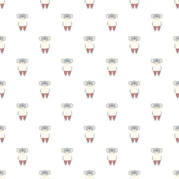 Cute koala cartoon seamless pattern on white background Stockillustratie