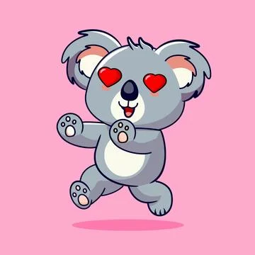 Cute Koala Chasing Crush Vector Illustration Cartoon Design Kawaii Stock Illustration