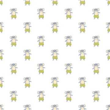 Cute koala dancing hula in tropical pattern Stock Illustration