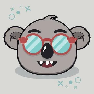 Cute koala face cartoon vector illustration Stock Illustration