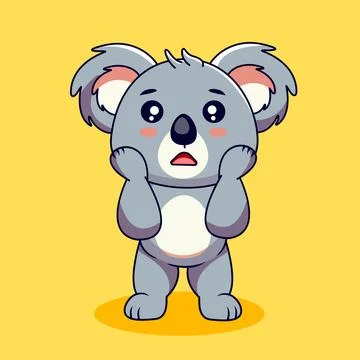 Cute Koala Looking Shocked Vector Stock Illustration