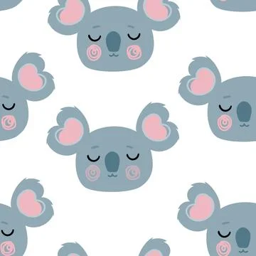Cute koalas Seamless pattern Stock Illustration