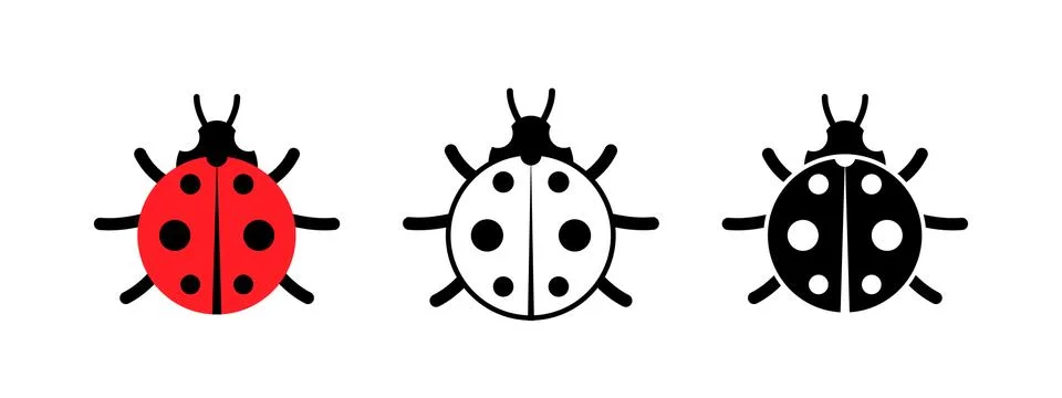 Cute lady-cows in different styles - flat, outline, glyph Stock Illustration