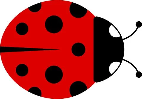 Cute ladybug cartoon icon. ladybug character. Cute Ladybird with dotted path Stock Illustration