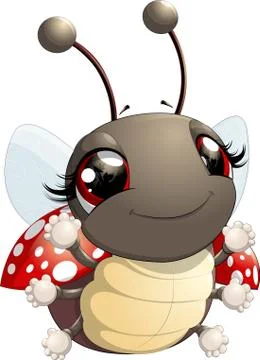Cute ladybug cartoon Stock Illustration