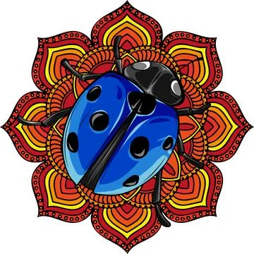 Cute ladybug cartoon vector illustration design art Stock Illustration