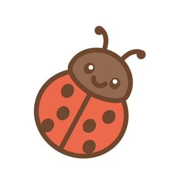 Cute Ladybug Cartoon Vector Illustration. Stock-Illustration