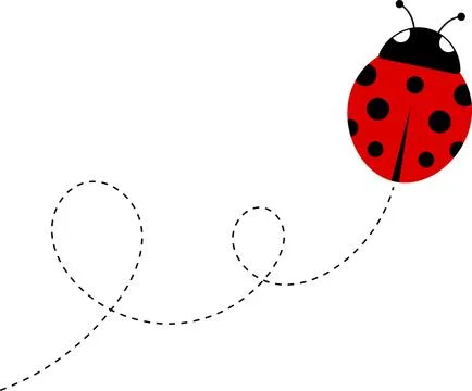 Cute ladybug icon. ladybug characters collection. Cute Ladybird with dotted path Stock Illustration