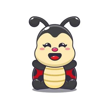Cute ladybug mascot cartoon vector illustration Stock Illustration
