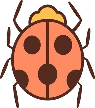 Cute ladybug or ladybird simple flat design. Vector illustration isolated on Stock Illustration