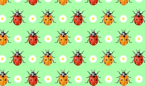 Cute ladybug pattern Stock Illustration