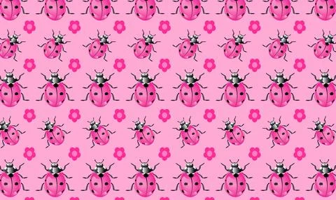 Cute ladybug pattern Stock Illustration